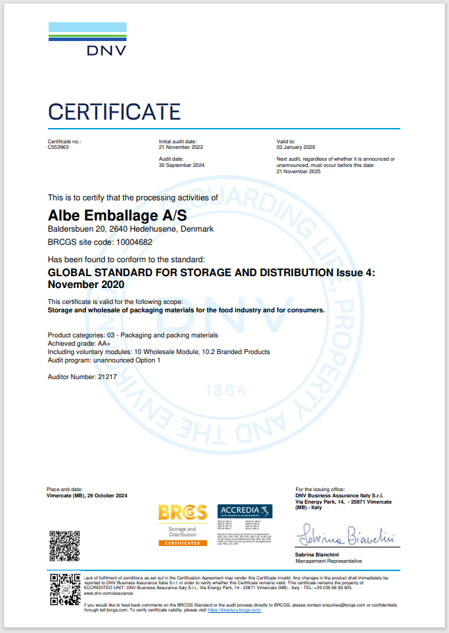 BRC Certificering